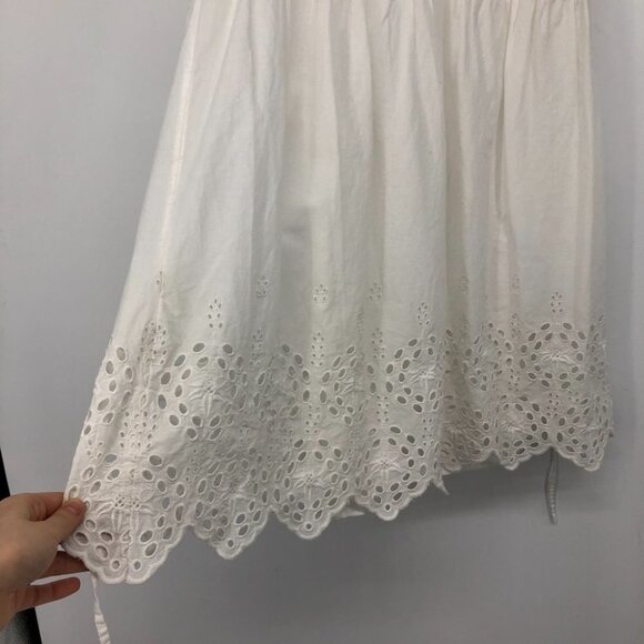 Hinge white high neck eyelet cutouts  lace trim mini dress - small - Picture 12 of 14